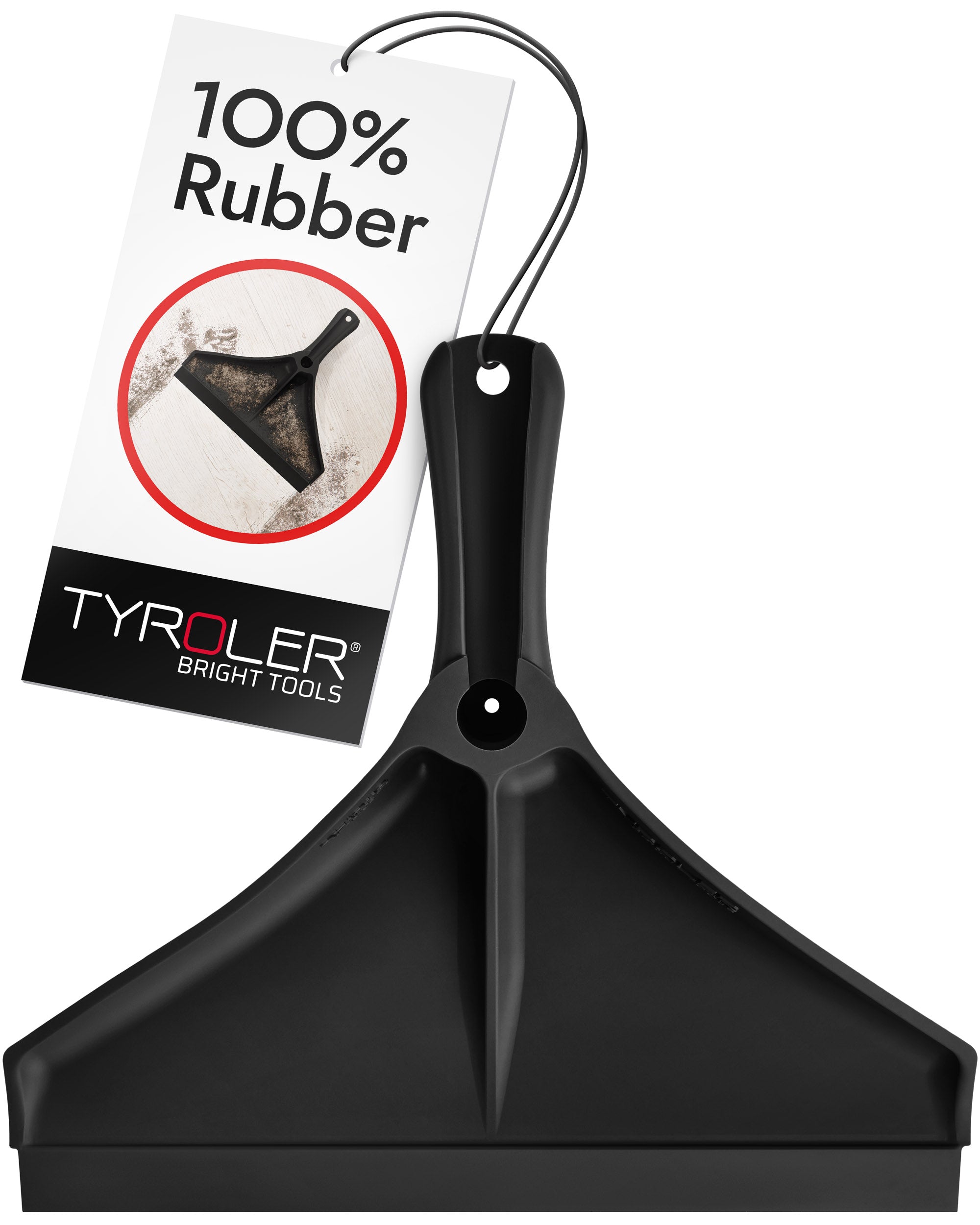 Japanese Rubber Broom 30cm & Stick-to-Floor Compact Rubber Dustpan Set