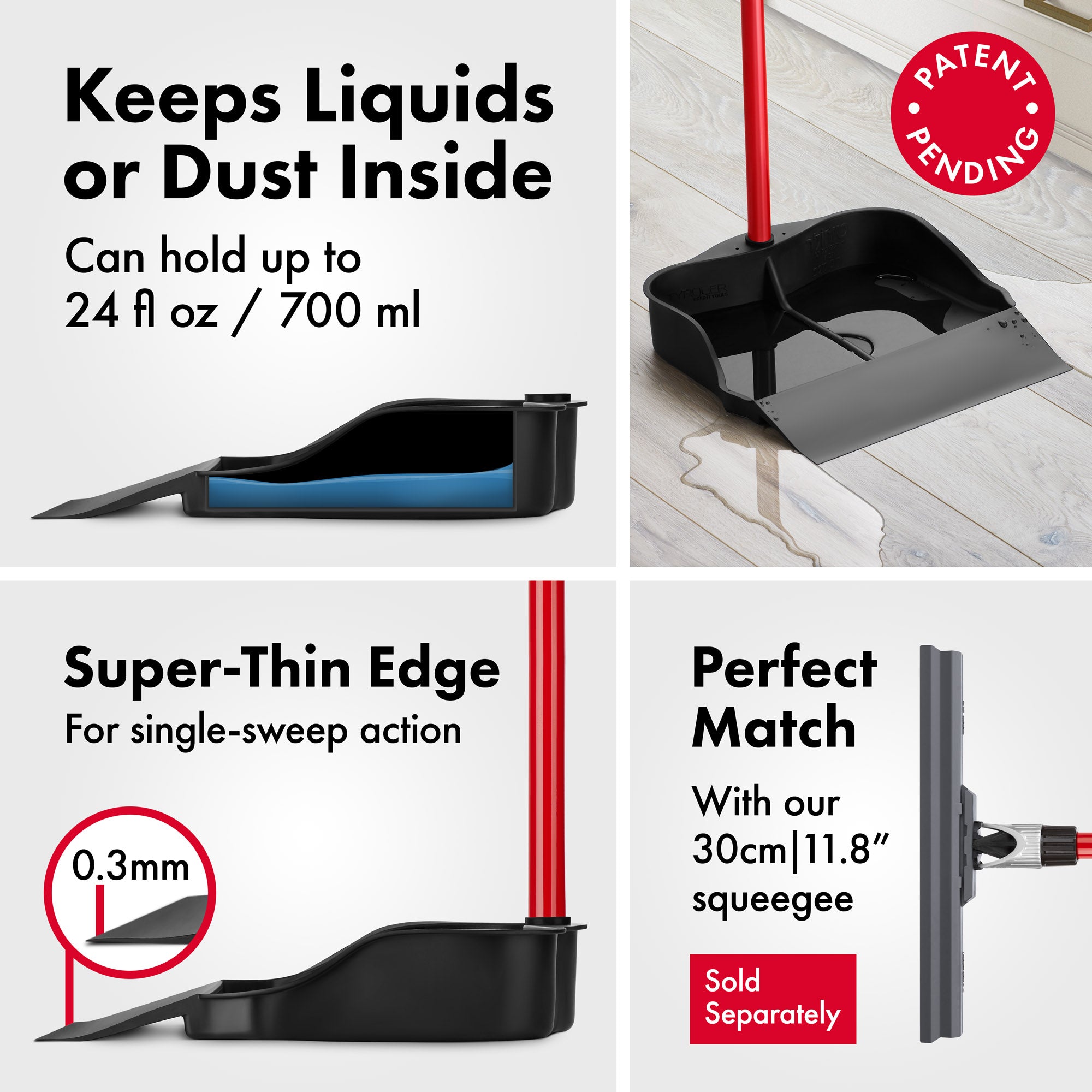 Rubber Dustpan Multi Purpose, Extra Large, Dry & Wet