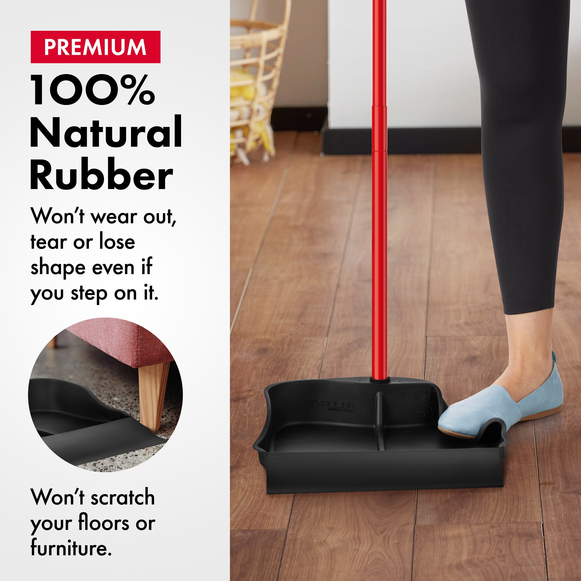 Rubber Dustpan Multi Purpose, Extra Large, Dry & Wet