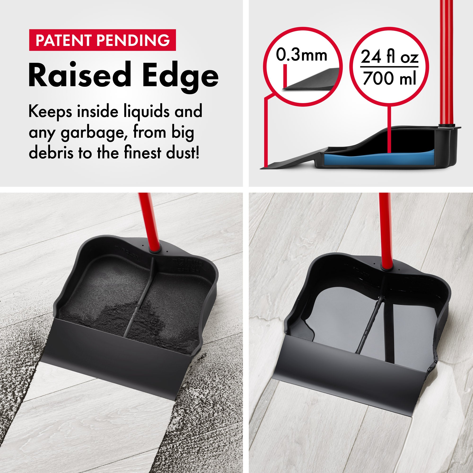 Rubber Dustpan Multi Purpose, Extra Large, Dry & Wet