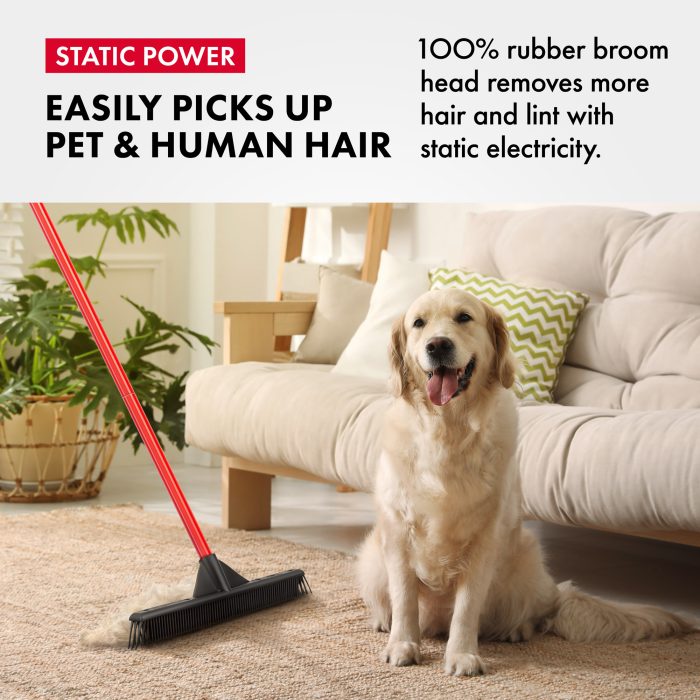 Rubber Broom 37cm with built-in Wiper & Dustpan Set