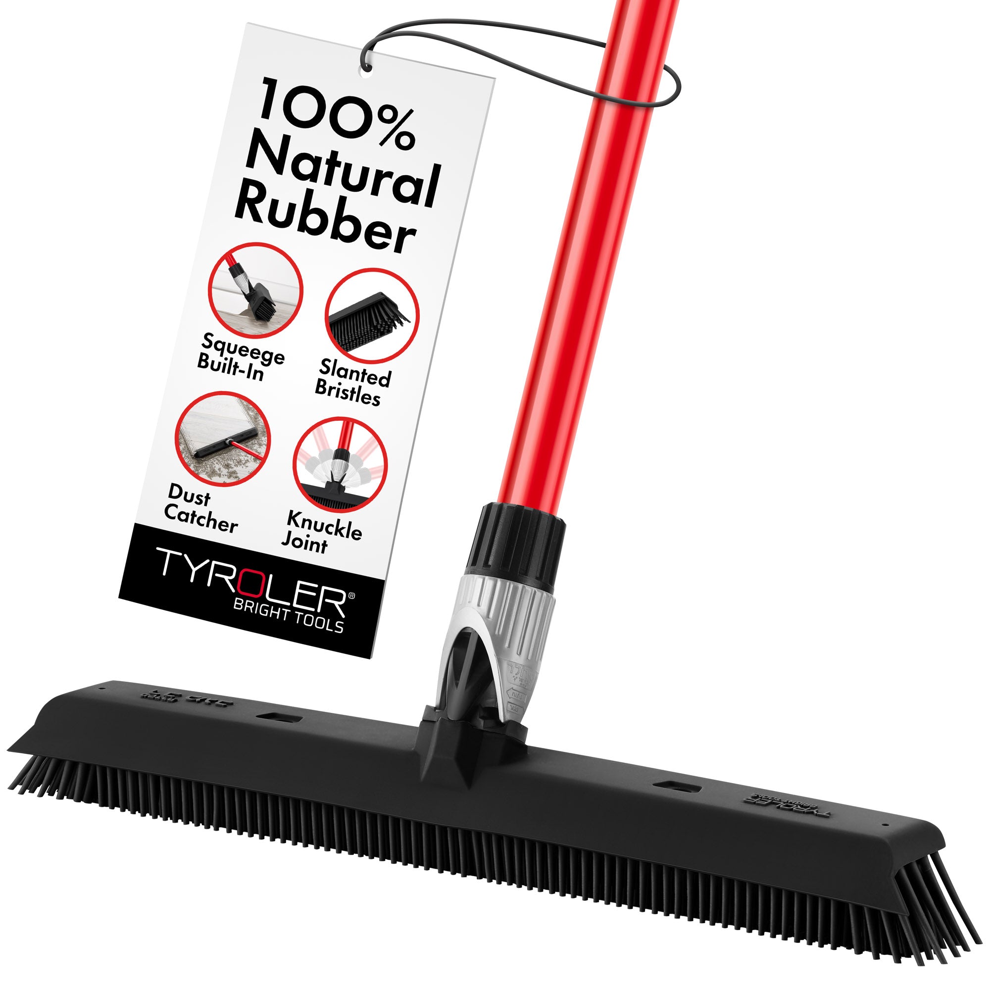 Adjustable Dust Blade Rubber Broom 41cm with built-in Squeegee