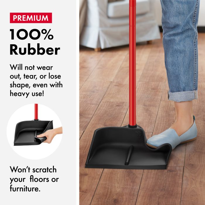 Rubber Broom 37cm with built-in Wiper & Dustpan Set