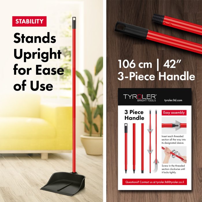 Rubber Broom 37cm with built-in Wiper & Dustpan Set