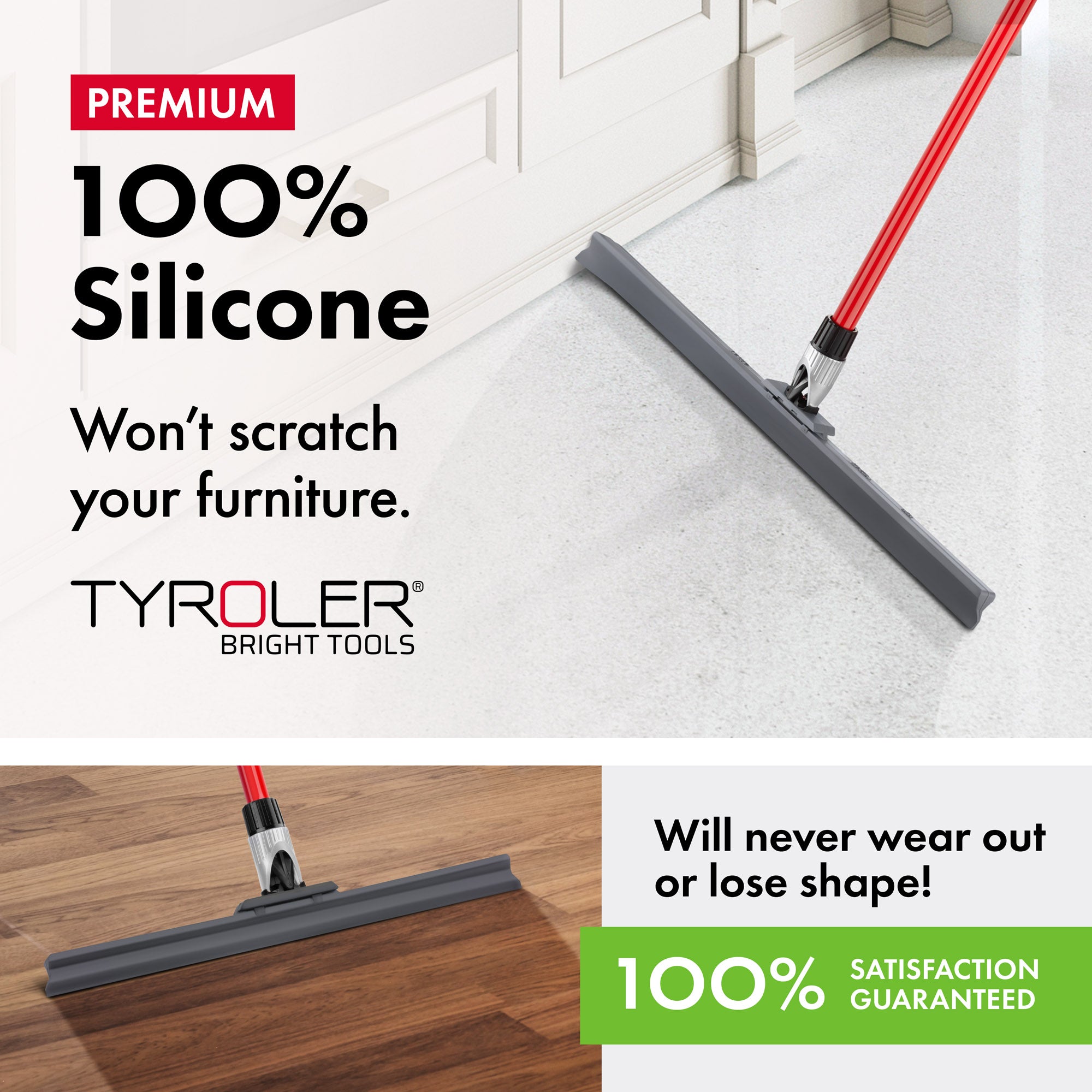 Silicone Floor Squeegee 45cm with knuckle-joint