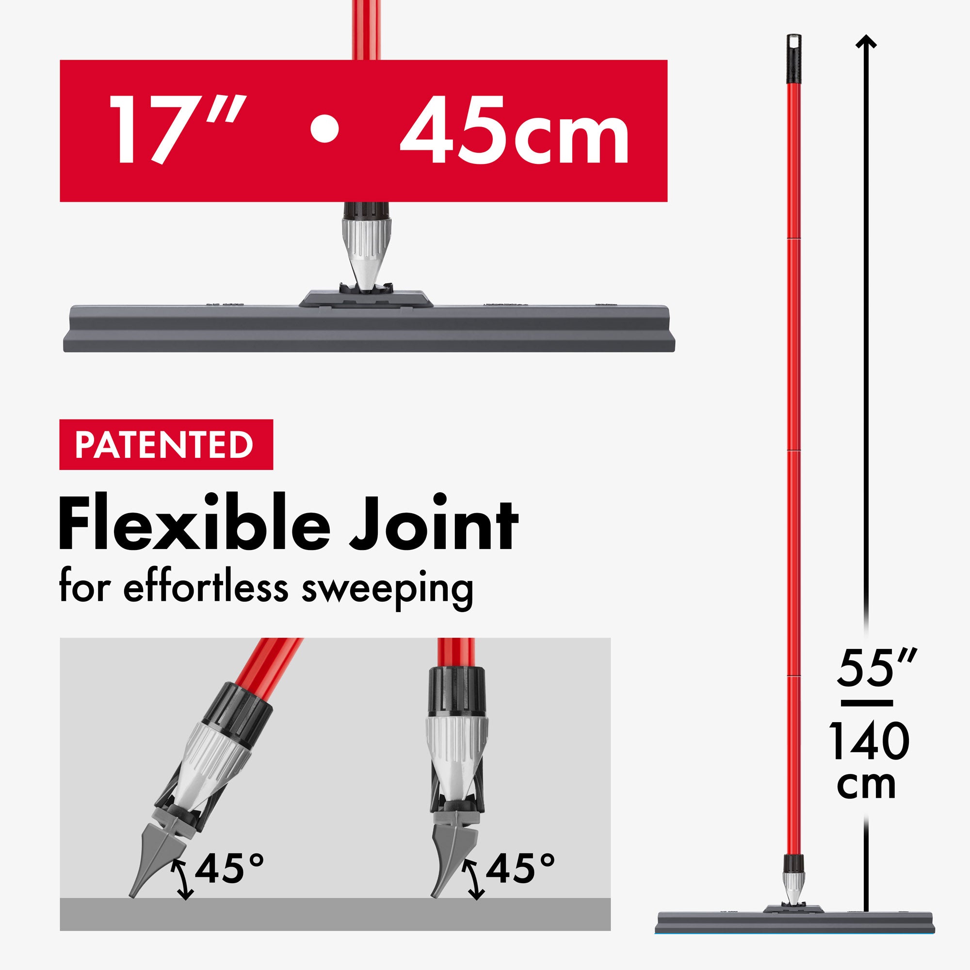 Floor Silicone Squeegee, Knuckle Joint 45cm