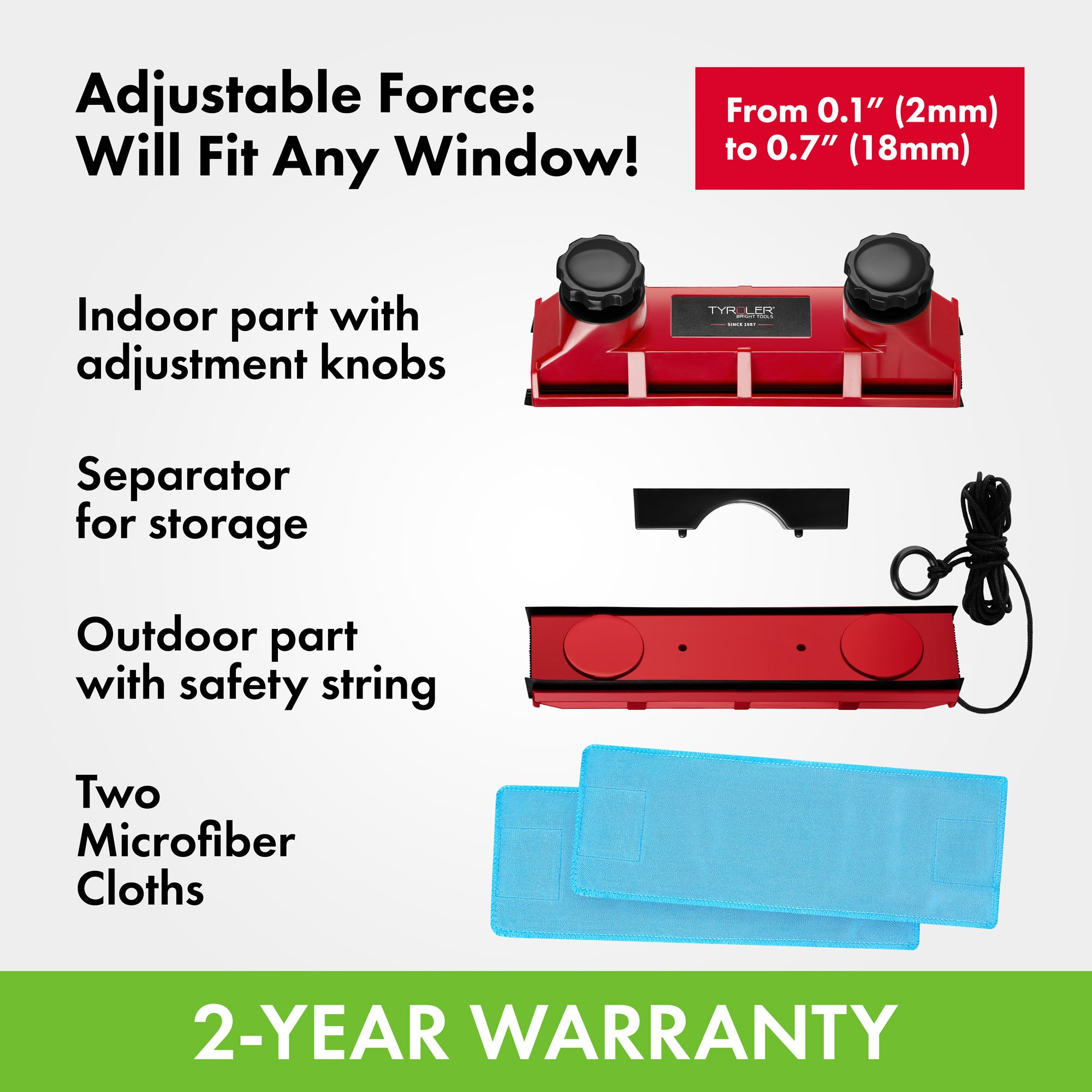 Glider D-2 AFC Magnetic Window Cleaner, 2-18mm