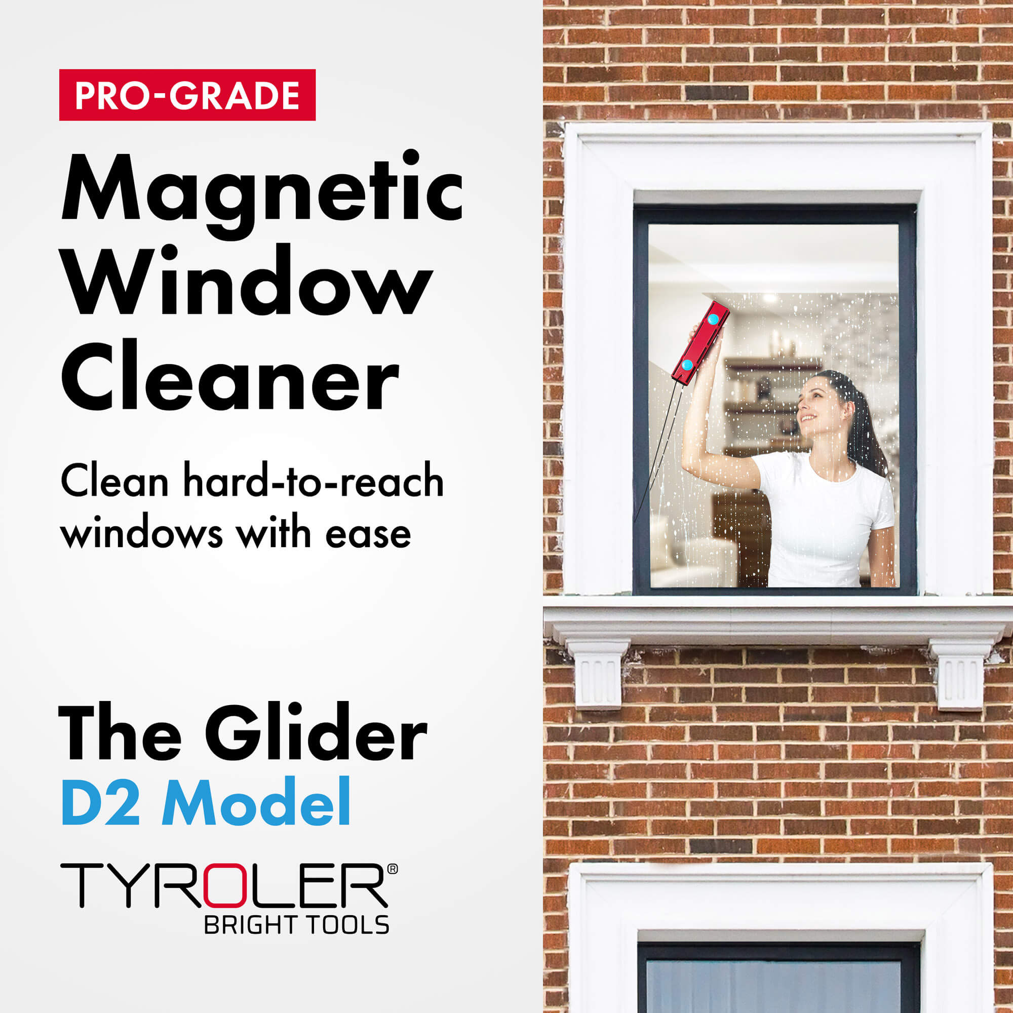 Glider D-2 Magnetic Window Cleaner, 8-18mm