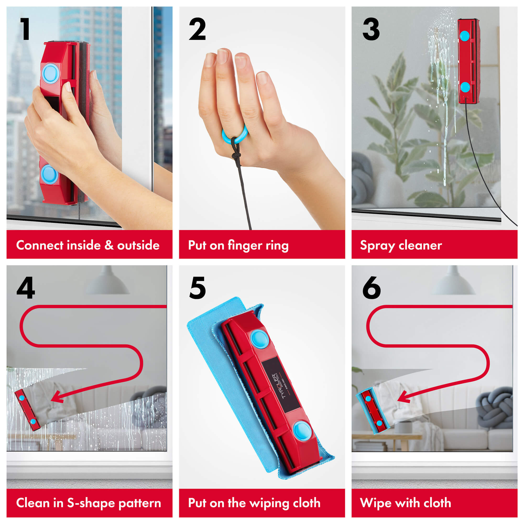 Glider D-2 Magnetic Window Cleaner, 8-18mm