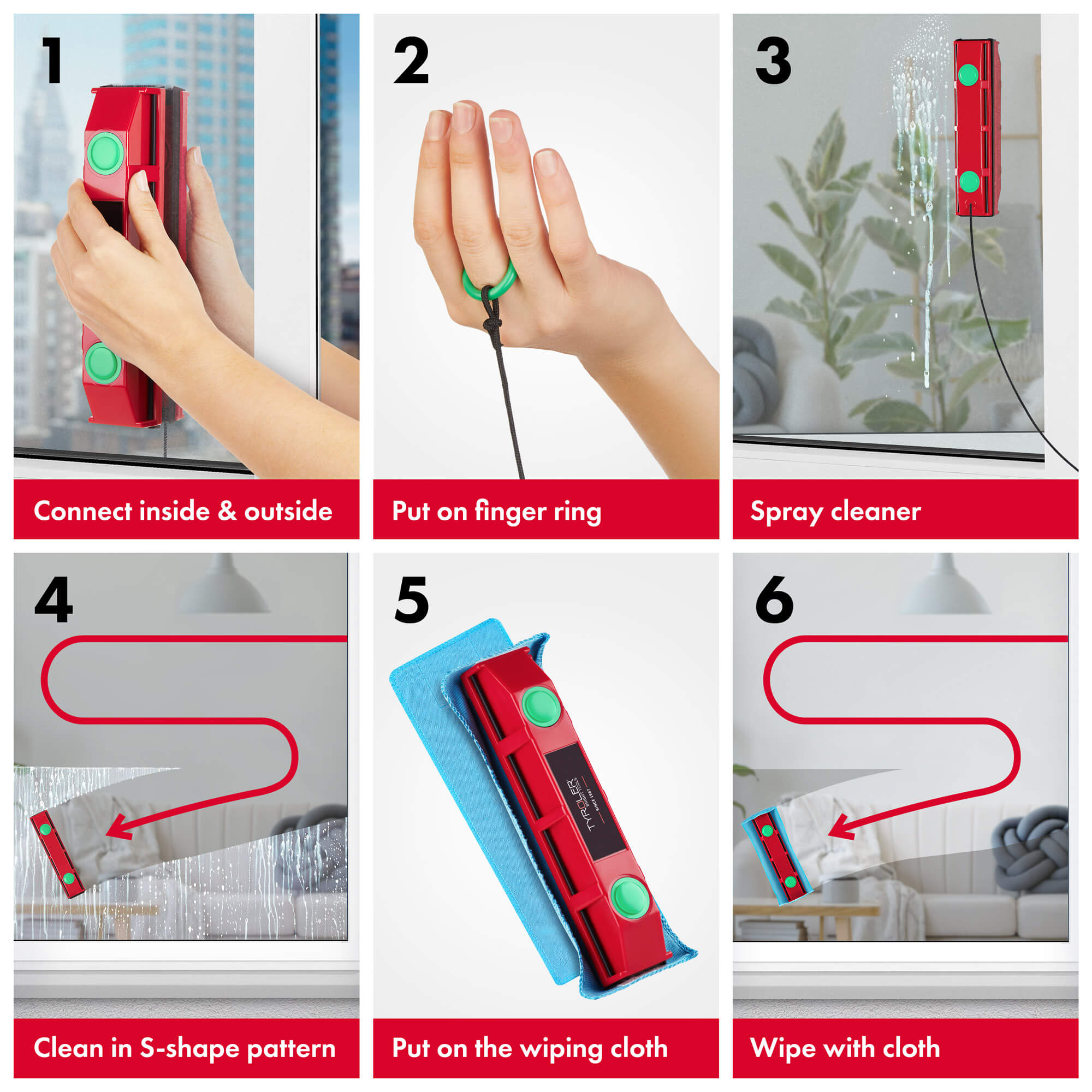 Glider D-3 Magnetic Window Cleaner, 20-28mm