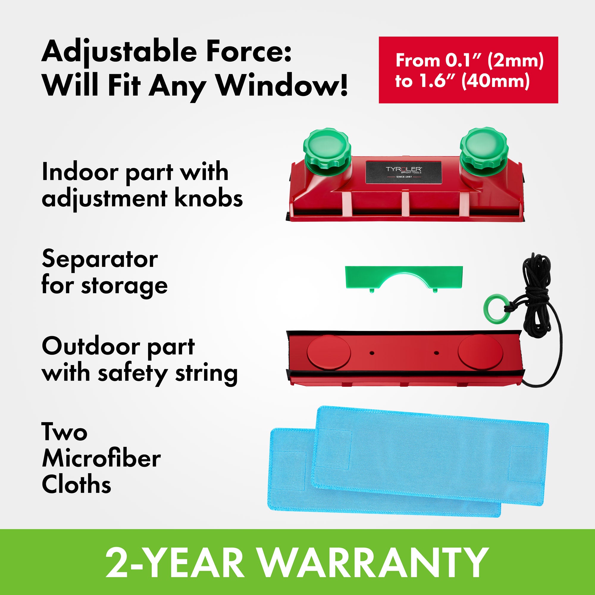 Glider D-4 AFC Magnetic Window Cleaner, 2-40mm