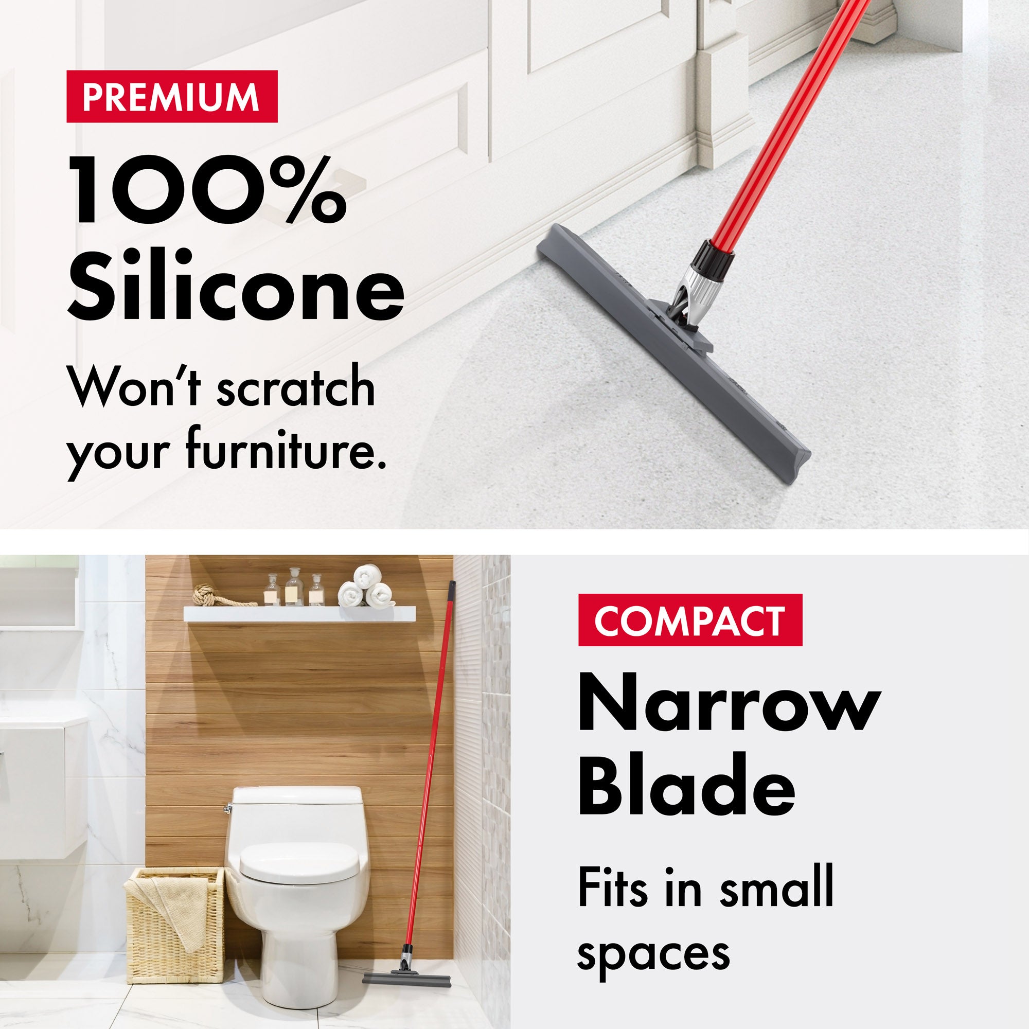 Silicone Floor Squeegee 30cm with knuckle-joint