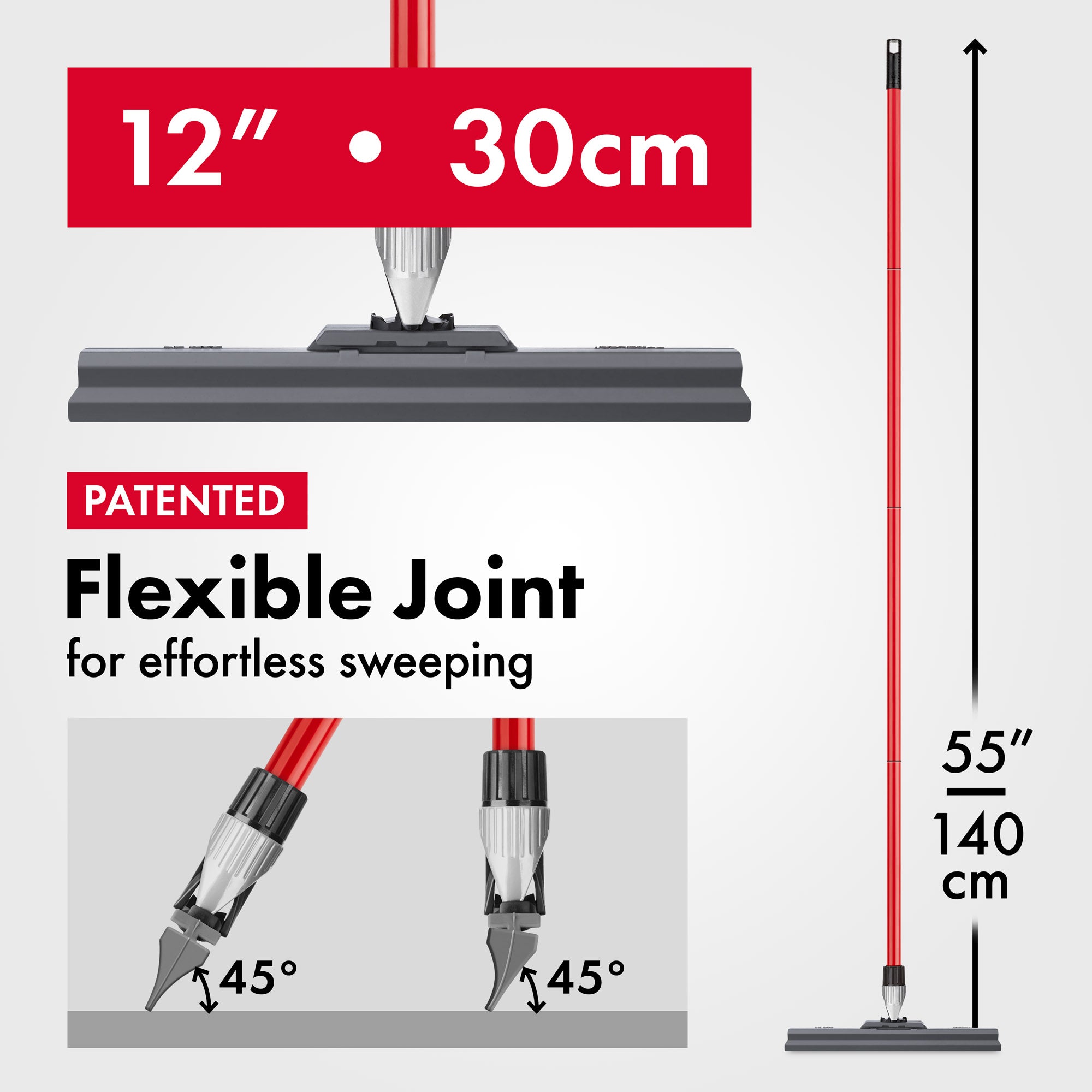 Silicone Floor Squeegee 30cm with knuckle-joint