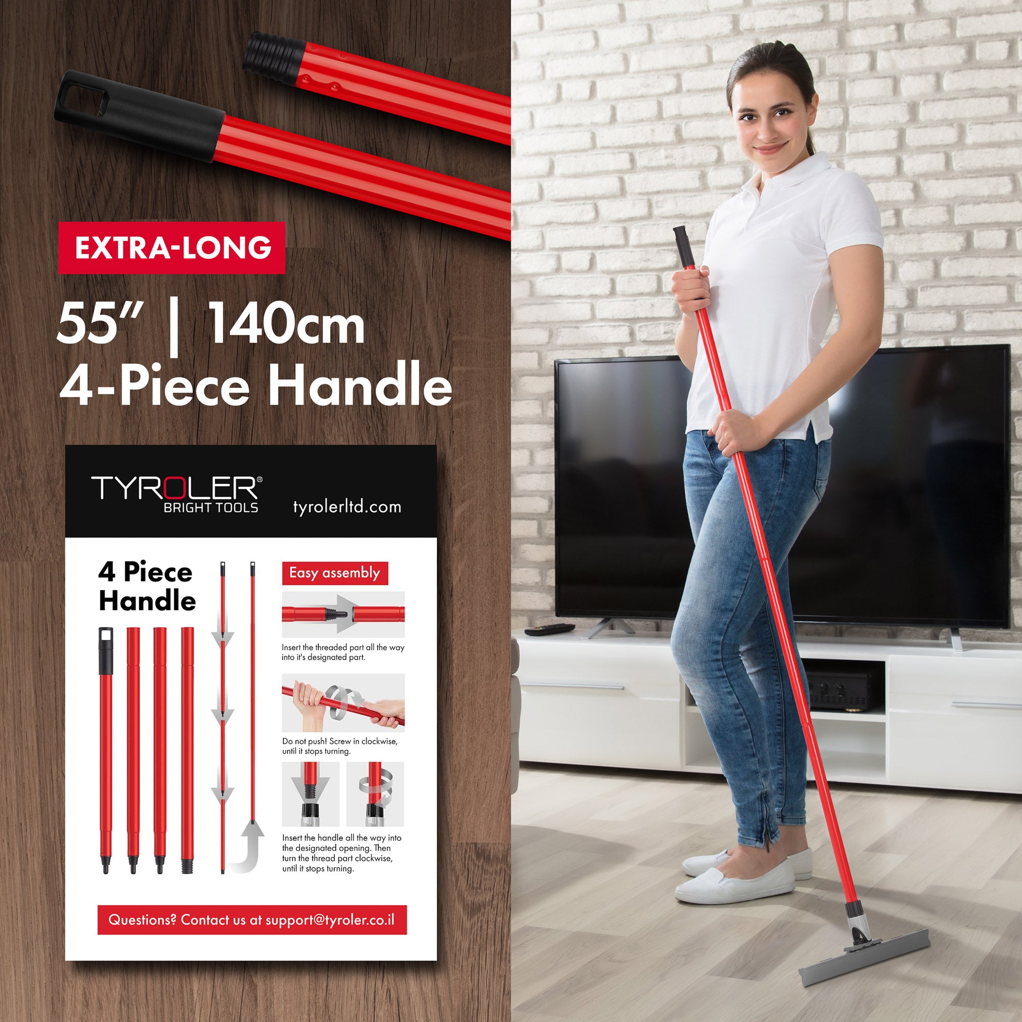 Silicone Floor Squeegee 30cm with knuckle-joint