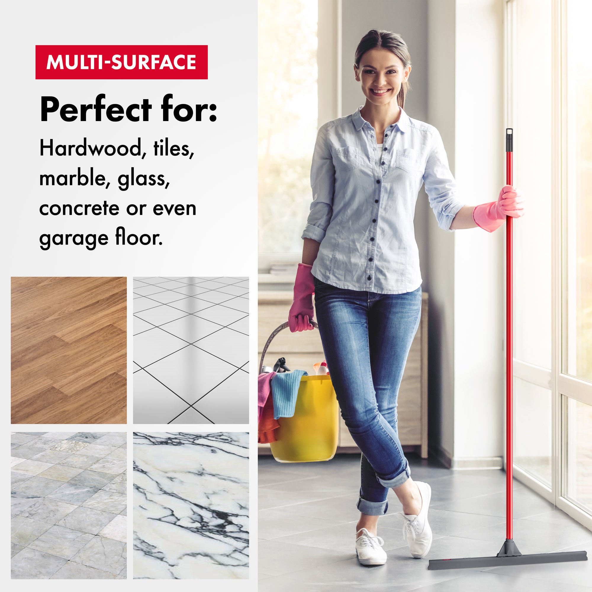 Extra Wide Silicone Floor Squeegee 60cm