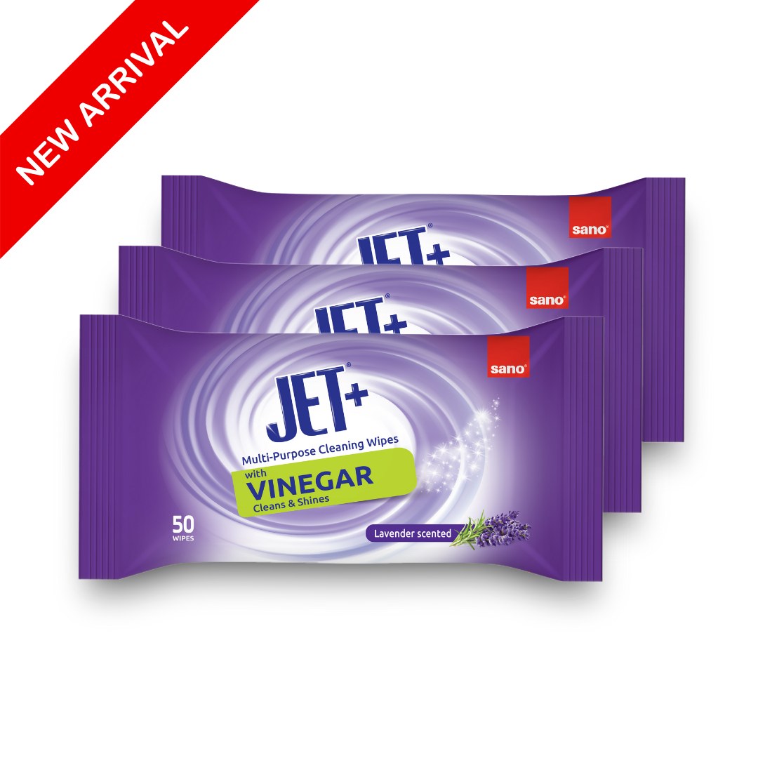 Multipurpose Wet Wipes With Vinegar - Lavender Scent - 3 Pack