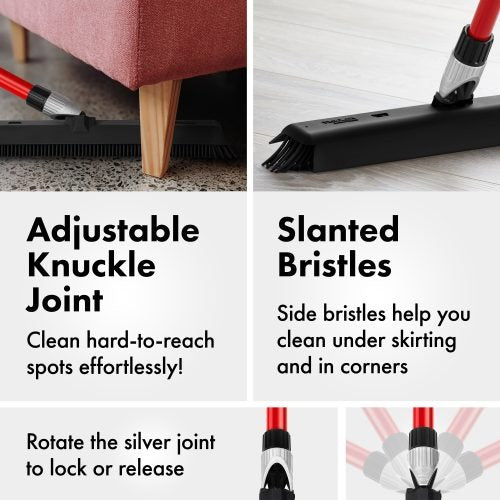 Adjustable Dust Blade Rubber Broom 41cm with built-in Squeegee