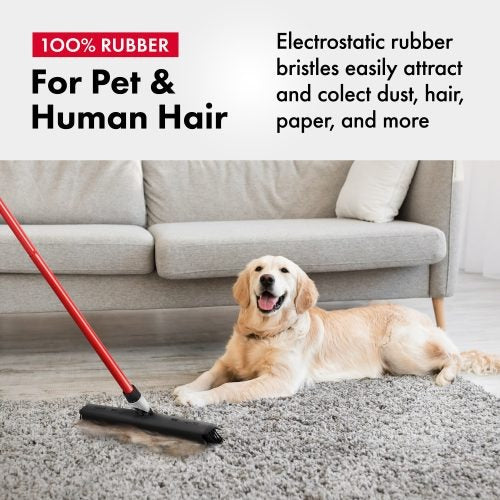 Adjustable Dust Blade Rubber Broom 41cm with built-in Squeegee