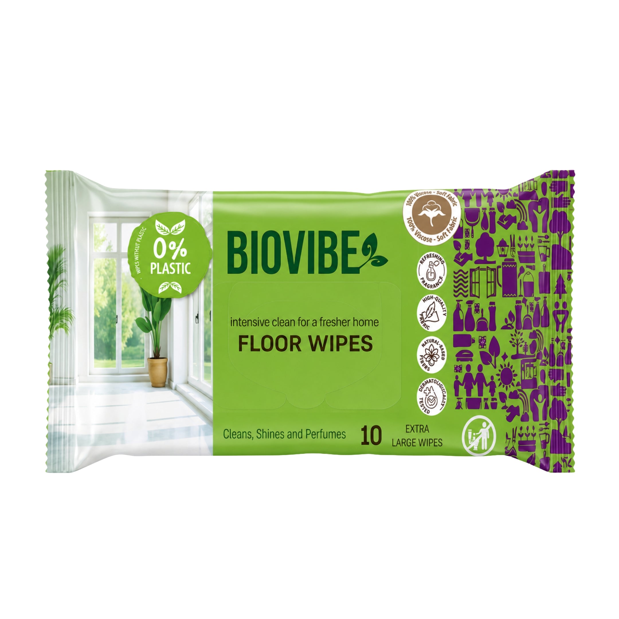 BioVibe Quick Mop Floor Wipes - Light Citrus Scent