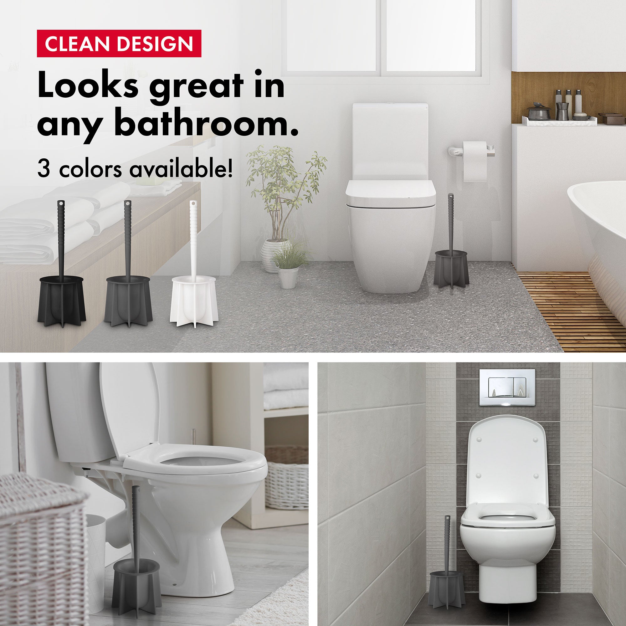 Toilet Brush Set - Grey