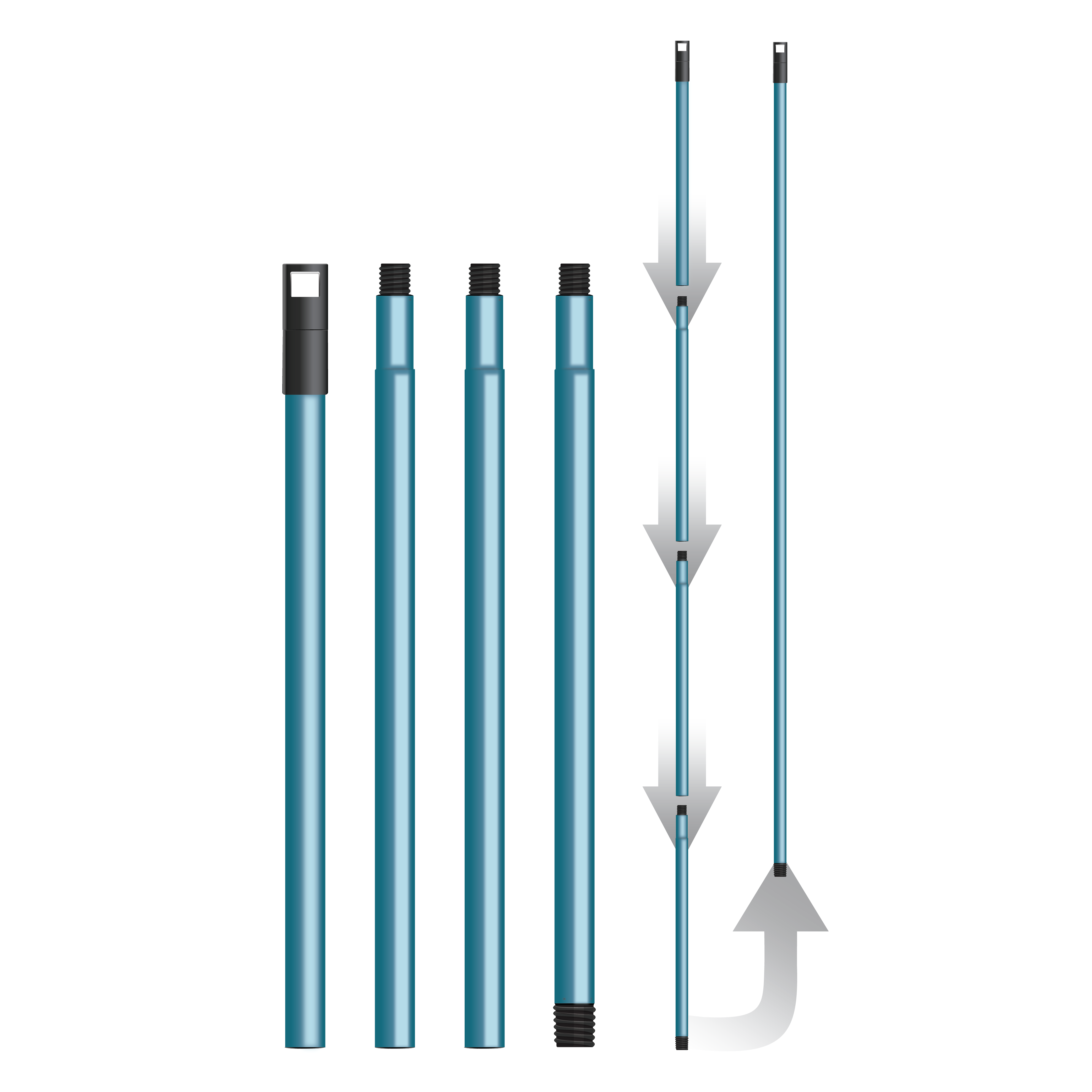 Special Edition - Blue Stainless Steel 4-Piece Folding Handle