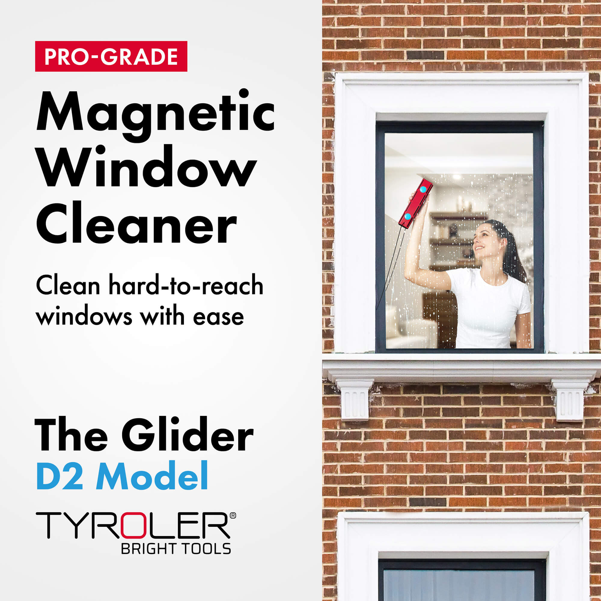Glider D-2, Magnetic Window Cleaner, 8-18mm