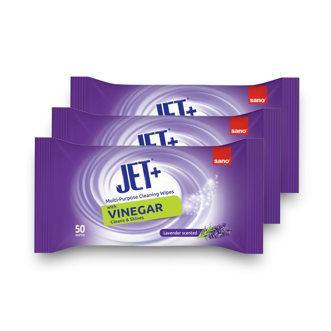 Multipurpose Wet Wipes With Vinegar - Lavender Scent - 3 Pack