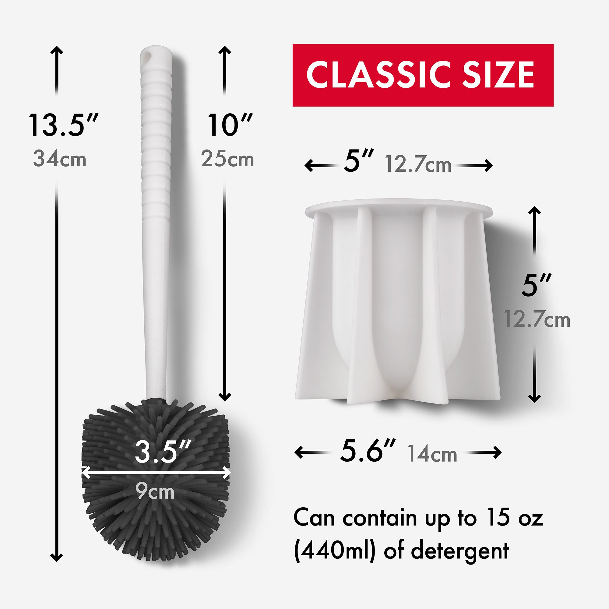 Antibacterial Toilet Brush Set - White